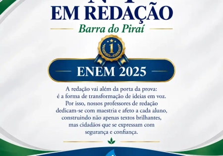Nº 1 em Redação em Barra do Piraí — ENEM 2025